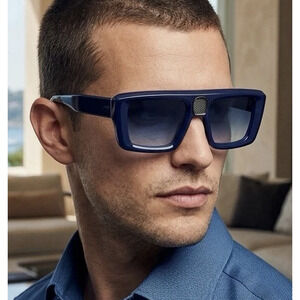 NWT Bugatti 02-DK.BLUE Blue 53mm Sunglasses
